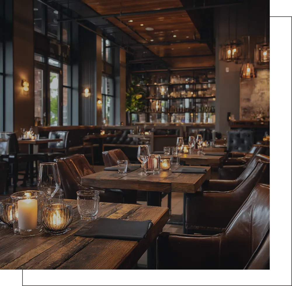 Different seating arrangements inside the restaurant